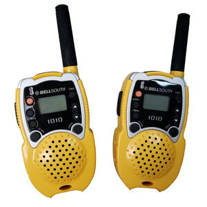 Vintage BellSouth Two-Way Communicator Radios Model 1010 Yellow Walkie Talkies